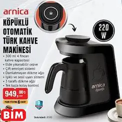 ARNİCA KÖPÜKLÜ OTOMATİK TÜRK KAHVE MAKİNESİ